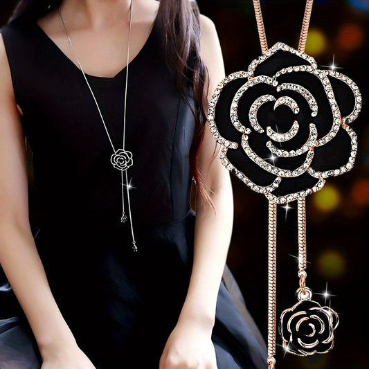 Rose Flower Long Necklace