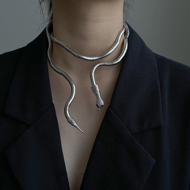 Bendy Multilayer Metal Snake Necklace & Bracelet