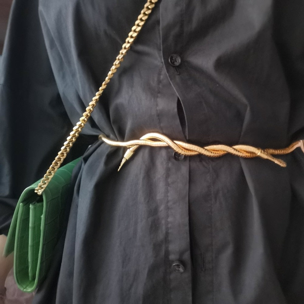 Bendy Multilayer Metal Snake Necklace & Bracelet