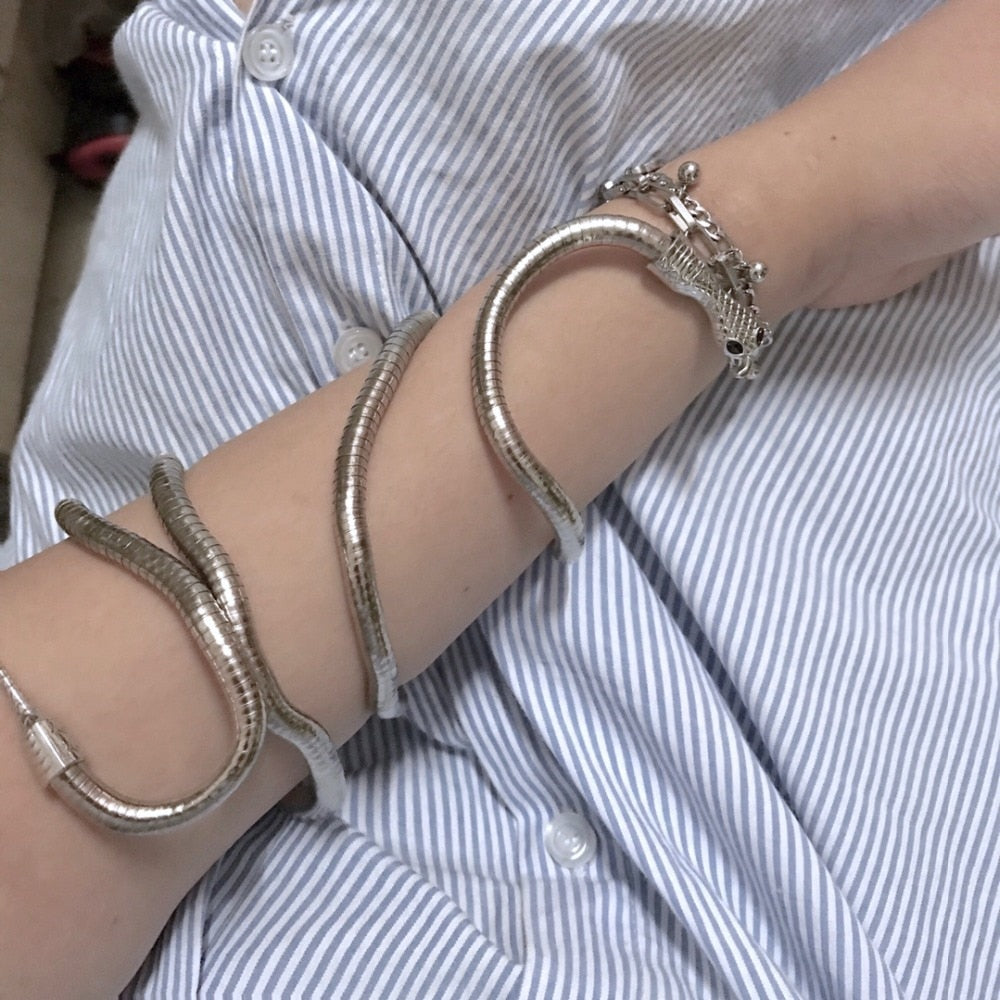 Bendy Multilayer Metal Snake Necklace & Bracelet