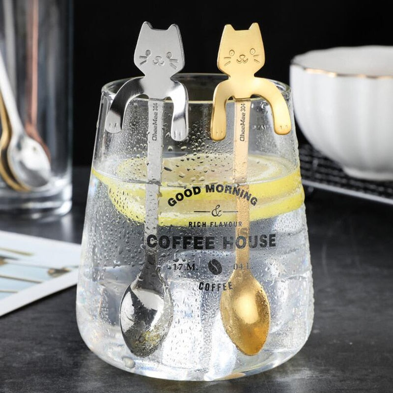 Cute Cat Stainless Steel Coffee Spoon