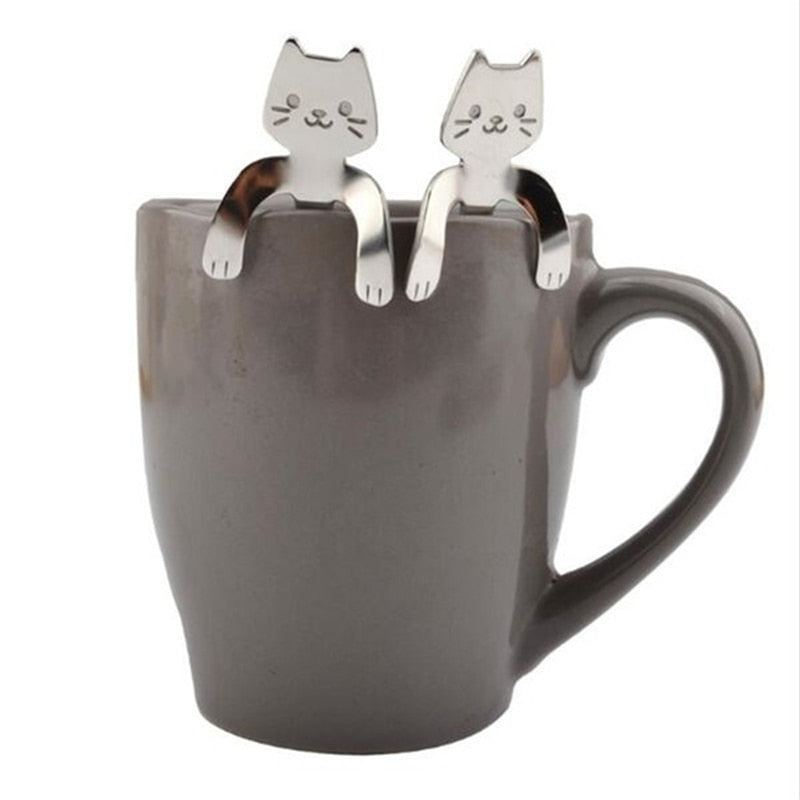 Cute Cat Stainless Steel Coffee Spoon