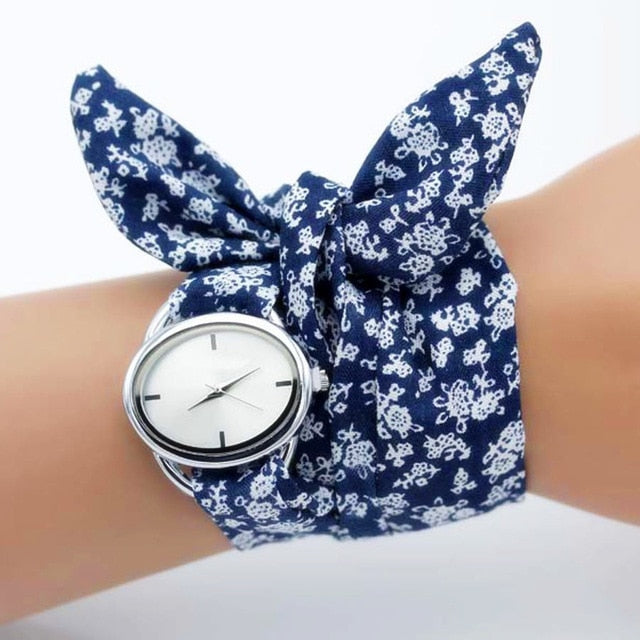 Flower Fabric Band Watch