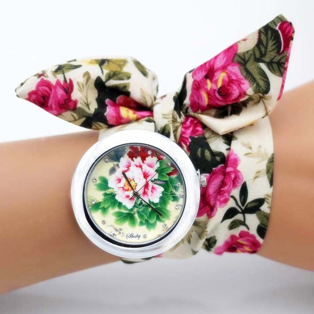Flower Fabric Band Watch