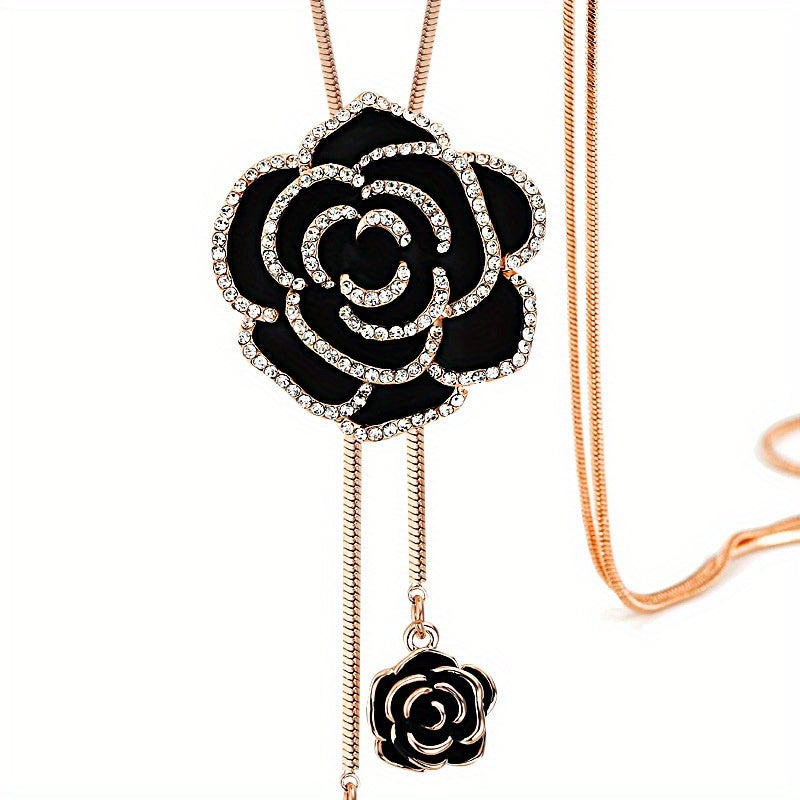 Rose Flower Long Necklace