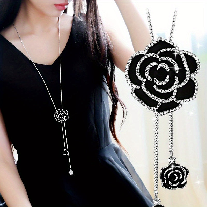 Rose Flower Long Necklace