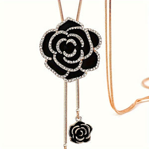 Rose Flower Long Necklace