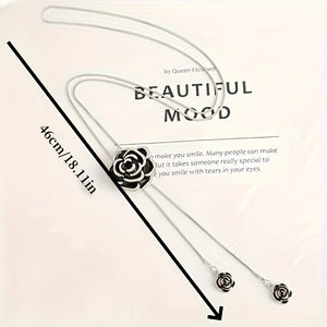 Rose Flower Long Necklace