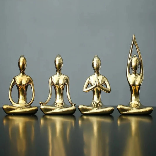Abstract Art Yoga Poses Figurines