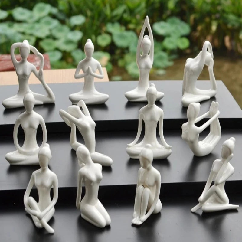 Abstract Art Yoga Poses Figurines