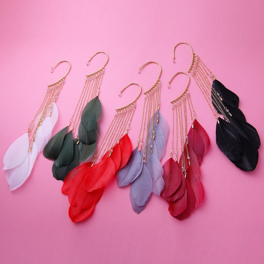 Suzy Natural Feather Earrings