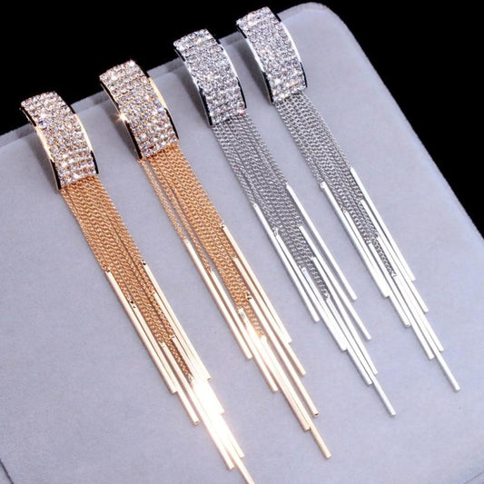 Patricia Long Crystal Tassel Earrings