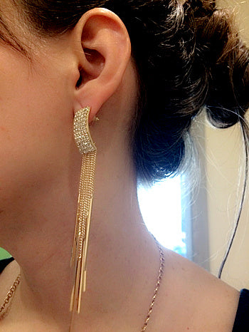 Patricia Long Crystal Tassel Earrings