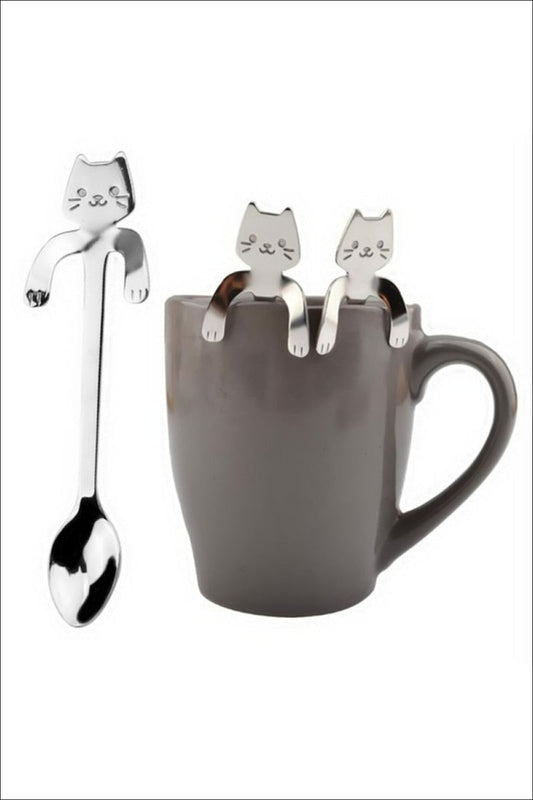 Cute Cat Stainless Steel Coffee Spoon