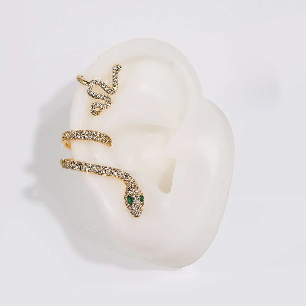 Fashion Ear Cuffs Gold Snake Earrings