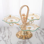 Luxury Golden Glass Fruit Bowl
