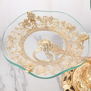 Luxury Golden Glass Fruit Bowl