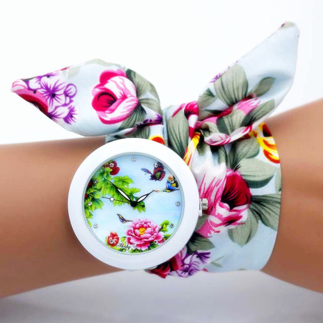 Flower Fabric Band Watch