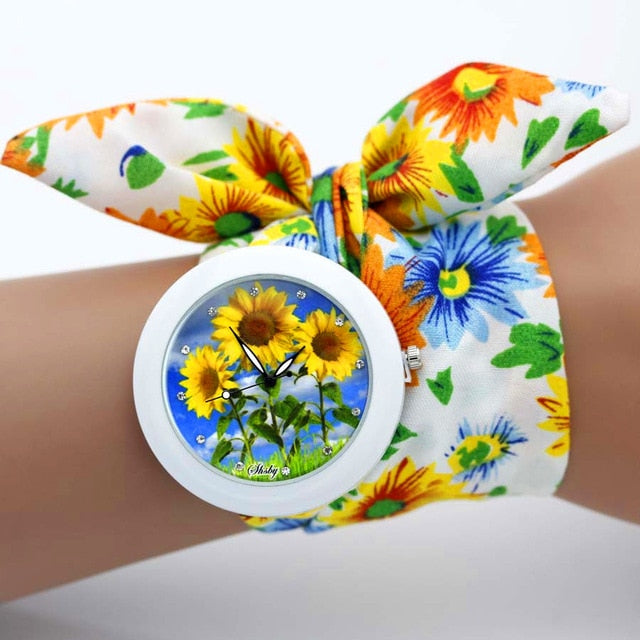 Flower Fabric Band Watch