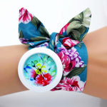 Flower Fabric Band Watch