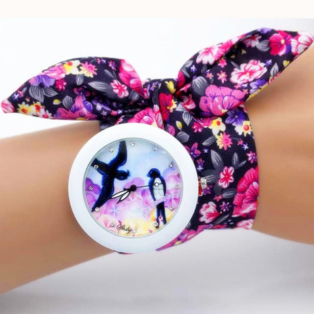 Flower Fabric Band Watch