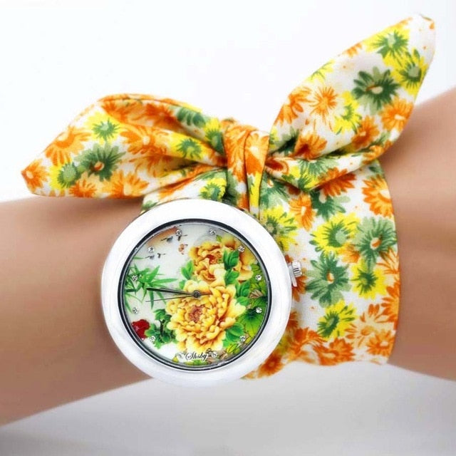 Flower Fabric Band Watch