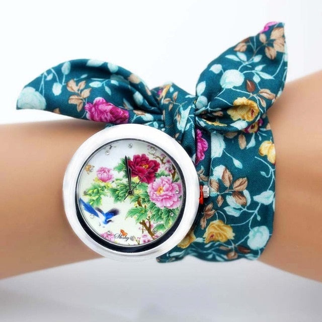 Flower Fabric Band Watch
