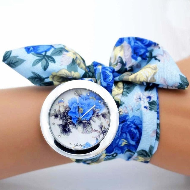 Flower Fabric Band Watch