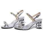 Genuine Leather Crystal Pearl-Studded Sandals