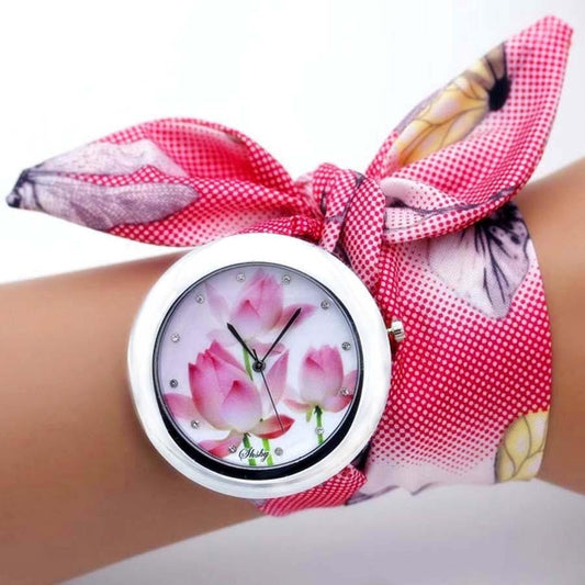 Flower Fabric Band Watch